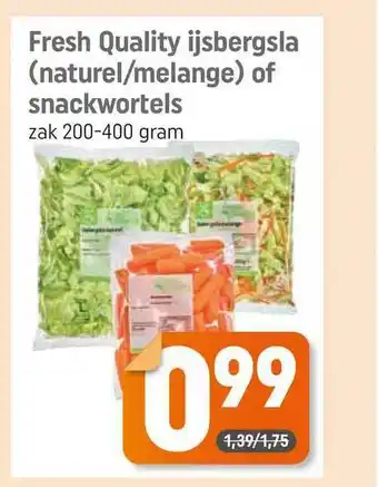 Dagwinkel Fresh quality ijsbergsla (naturel-melange) of snackwortels 200-400 gram aanbieding