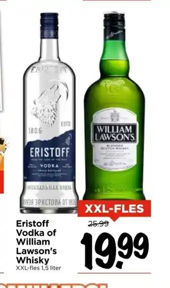 Vomar Voordeelmarkt Eristoff Vodka of William Lawson's Whisky 1,5 liter aanbieding