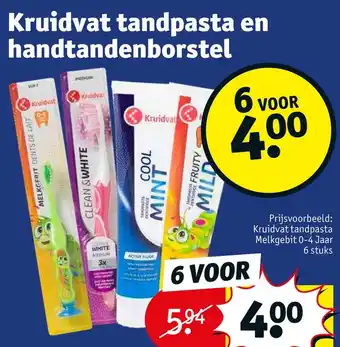 Kruidvat Kruidvat tandpasta en handtandenborstel aanbieding