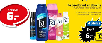 Trekpleister Fa deodorant en douche aanbieding