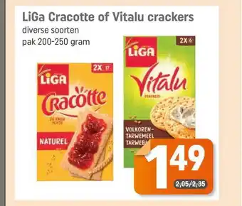 Dagwinkel Liga cracotte of vitalu crackers 200-250 gram aanbieding