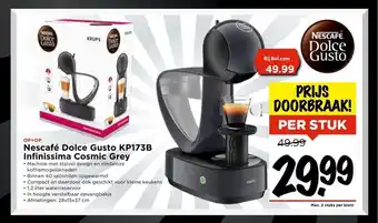 Vomar Voordeelmarkt Nescafe Dolce Gusto KP173B Infinissima Cosmic Grey aanbieding