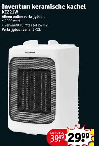 Kruidvat Inventum keramische kachel kg221 w aanbieding