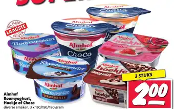 Nettorama Almhof roomyoghurt, hoekie of choco aanbieding