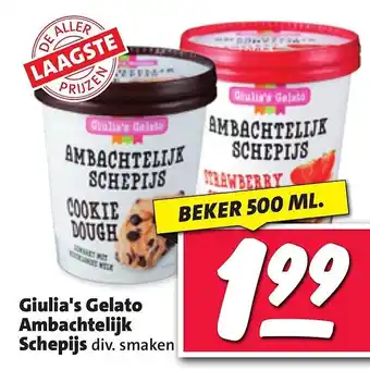 Nettorama Giulia's gelato ambachtelijk schepijs div. smaken aanbieding