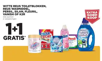 Jumbo Witte Reus toiletblokken, reus wasmiddel, Persil, Silan, Fleuril, Vanish of K2R 1+1 gratis aanbieding