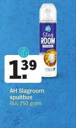 Albert Heijn Ah slagroom spuitbus aanbieding