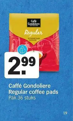 Albert Heijn Caffé gondoliere regular coffee pads aanbieding