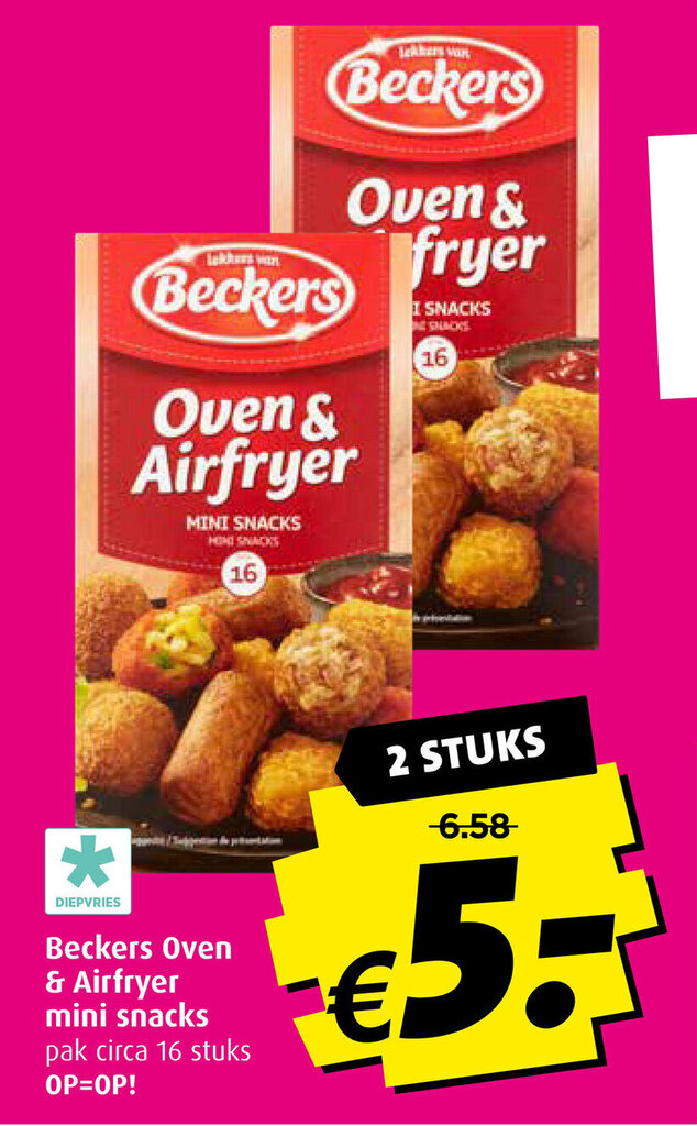 Beckers oven & airfryer mini snacks aanbieding bij Boni