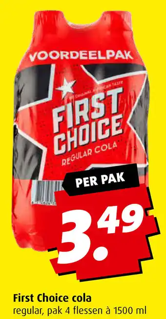 Boni First Choice cola regular 4 flessen a 1500ML aanbieding