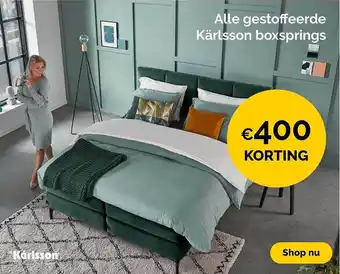 Beter Bed Alle Gestoffeerde Kärlsson Boxsprings €400 Korting aanbieding