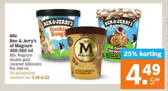 Albert Heijn Alle Ben & Jerry's of Magnum 400-500 ml aanbieding