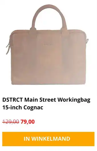 thebagstore.nl DSTRCT Main Street Workingbag 15-inch Cognac aanbieding