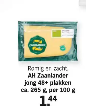 Albert Heijn AH Zaanlander jong 48+ plakken 100g aanbieding