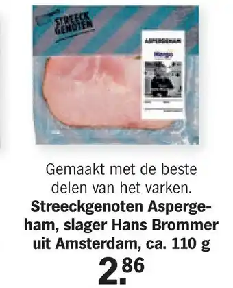 Albert Heijn Streeckgenoten Aspergeham, slager Hans Brommer 110g aanbieding