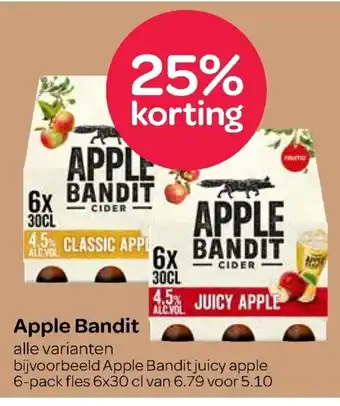 Spar Apple Bandit juicy apple 6x30CL aanbieding