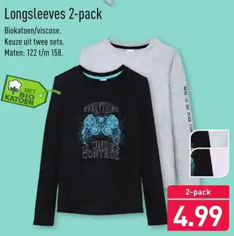 ALDI Longsleeves mt. 122-158 2-pack aanbieding