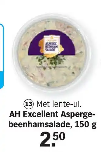 Albert Heijn AH Excellent Asperge- beenhamsalade, 150 g aanbieding