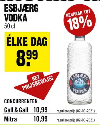 Dirck 3 ESBJÆRG VODKA 50cl aanbieding