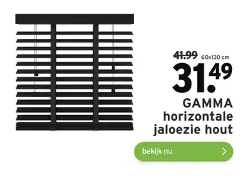 GAMMA GAMMA horizontale jaloezie hout 60x130cm aanbieding