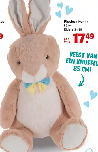 Hoogvliet Pluchen konijn 85 cm aanbieding