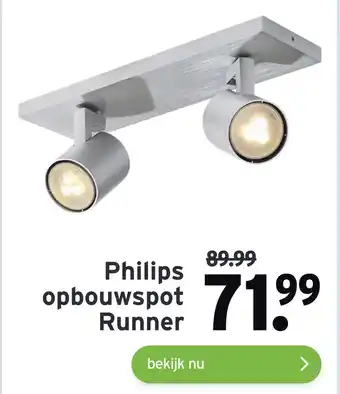 GAMMA Philips opbouwspot Runner aanbieding