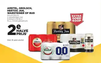 Jumbo Amstel, grolsch, hertog jan, warsteiner of bud aanbieding