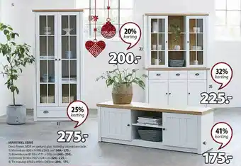 Jysk Markskel serie : vitrinekast, bovenbouw, dressoir of tv-meubel 20% - 41% korting aanbieding