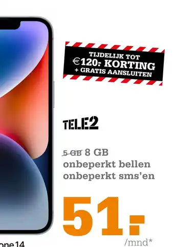 Telecombinatie Iphone 14 128 gb aanbieding