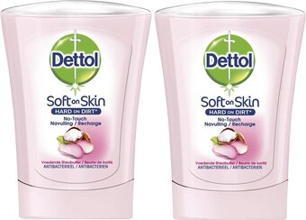 Bol.com Voordeelpakket 2 x dettol no-touch wasgel navulling voedende sheabutter - 250 ml - handzeep aanbieding