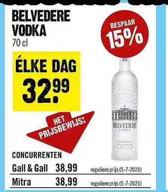 Dirck 3 Belvedere Vodka aanbieding