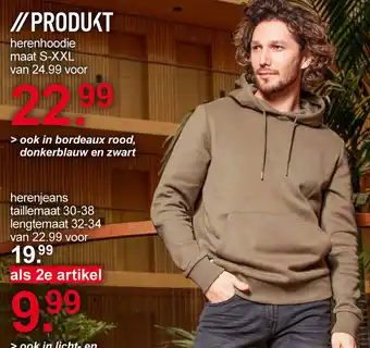 Scapino PRODUKT Herenhoodie mt. S-XXL aanbieding