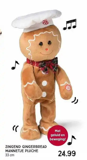 Xenos Zingend gingerbread mannetje pluche aanbieding