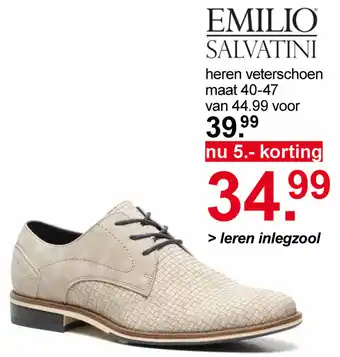Scapino Emilio Salvatini Heren veterschoen mt. 40-47 aanbieding