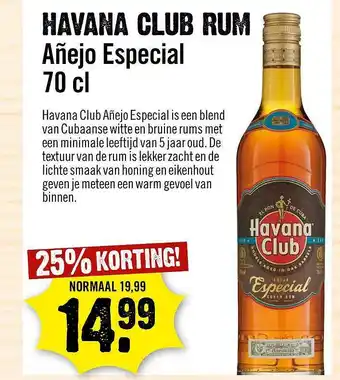 Dirck 3 Havana Club Rum Añejo Especial 25% Korting aanbieding