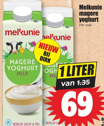 Dirk Melkunie magere yoghurt aanbieding