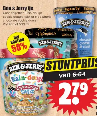 Dirk Ben & jerry ijs aanbieding