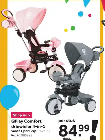 Intertoys Qplay Comfort driewieler 4-in-1 aanbieding
