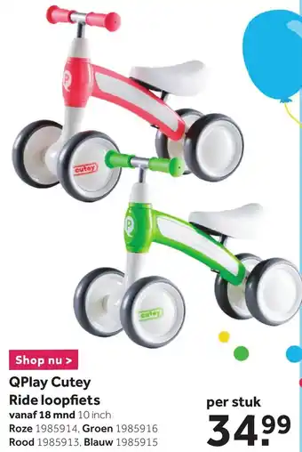 Intertoys Qplay Cutey Ride loopfiets aanbieding