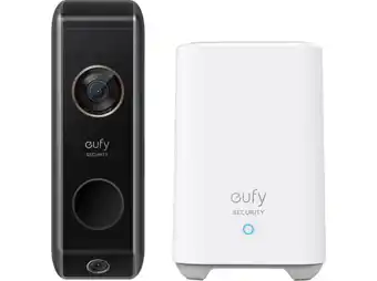 MediaMarkt Eufy doorbell 2 pro + homebase (battery) wit/zwart aanbieding