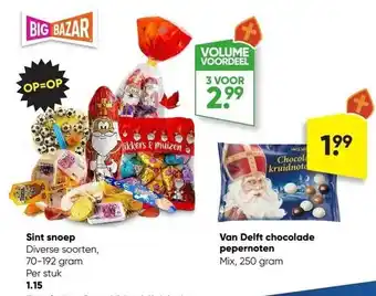 Big Bazar Sint snoep van delft chocolade pepernoten aanbieding