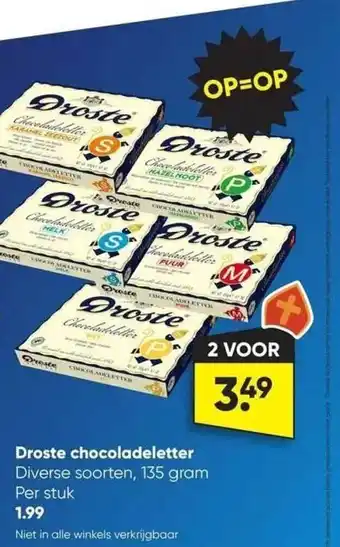 Big Bazar Droste chocoladeletter aanbieding