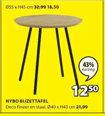 Jysk Nybo bijzettafel 40xH40CM aanbieding