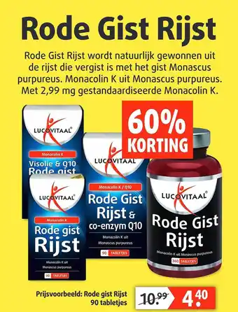 Lucovitaal Lucovitaal rode gist rijst 90 tabletjes 60% korting aanbieding