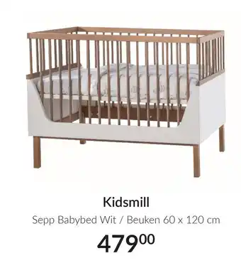 Babypark Kidsmill Sepp Babybed Wit 60x120 cm aanbieding