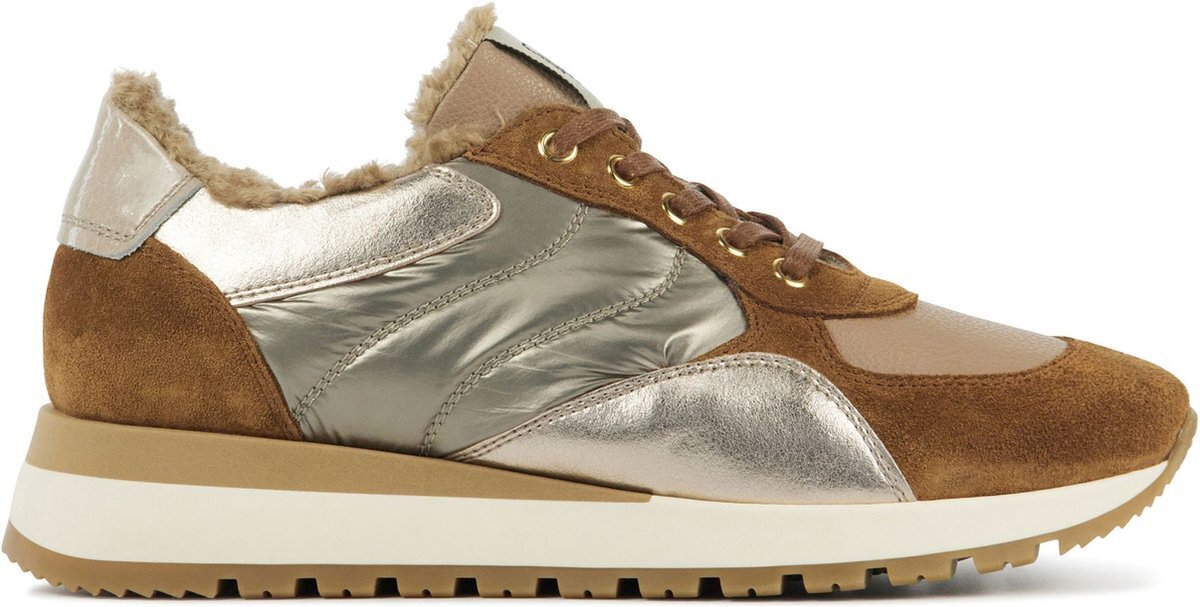 Dl sport sneakers dames - lage sneakers / damesschoenen - leer - 5449 -  cognac combi - maat 38 aanbieding bij Bol.com