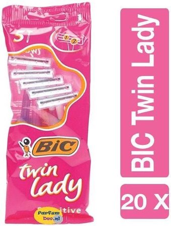 Bol.com Bic twin lady - wegwerpscheermesjes - 20 x 5 (100) stuks - voordeelverpakking aanbieding