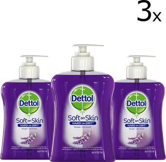 Bol.com Dettol handzeep verzachtend - 3 x 250 ml - grootverpakking aanbieding