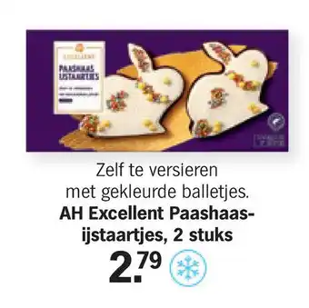 Albert Heijn AH Excellent Paashaas- ijstaartjes, 2 stuks aanbieding