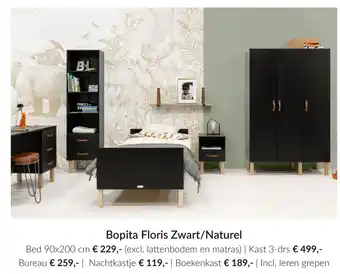 Babypark Bopita Floris Zwart/Naturel aanbieding